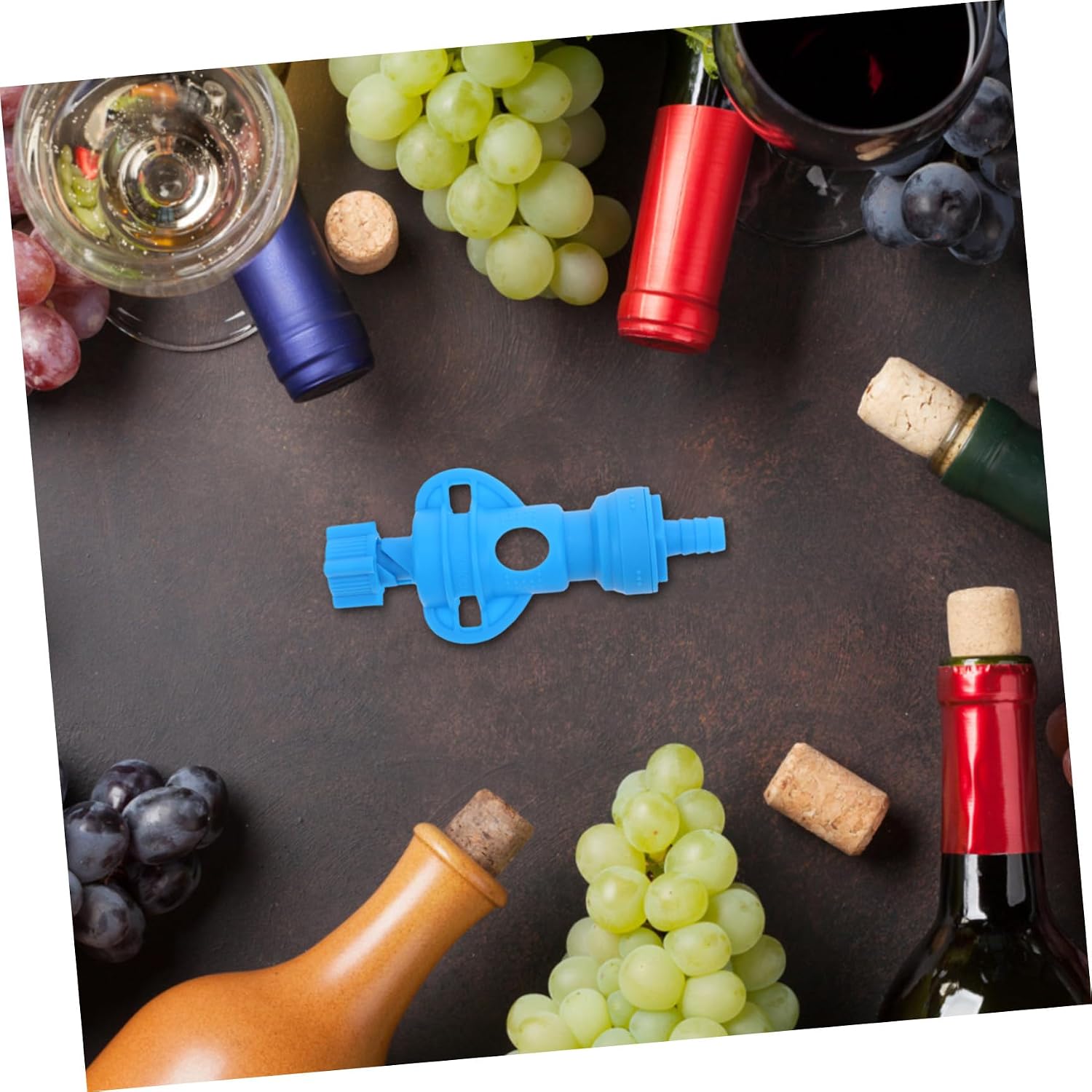 Unomor Bib Connector Pp Material and Freshness Preservation Blue for Wine Bag Transfer with Precise Flow Control Quick Release Adapter for Boxed Wine Bags Suitable for Home