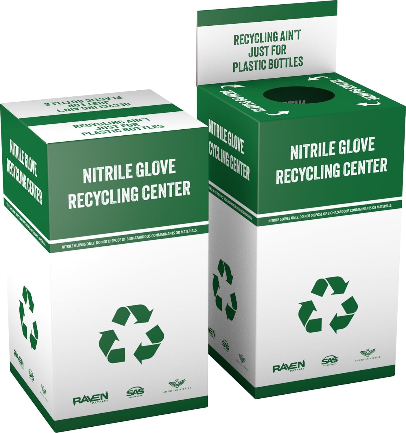 SAS Safety Raven Nitrile Glove Recycling Center Pack of 5, Reduce Landfill Waste, Recycles Used Disposable Gloves for Reuse, Sustainable Resource Management, 55 Pound Capacity