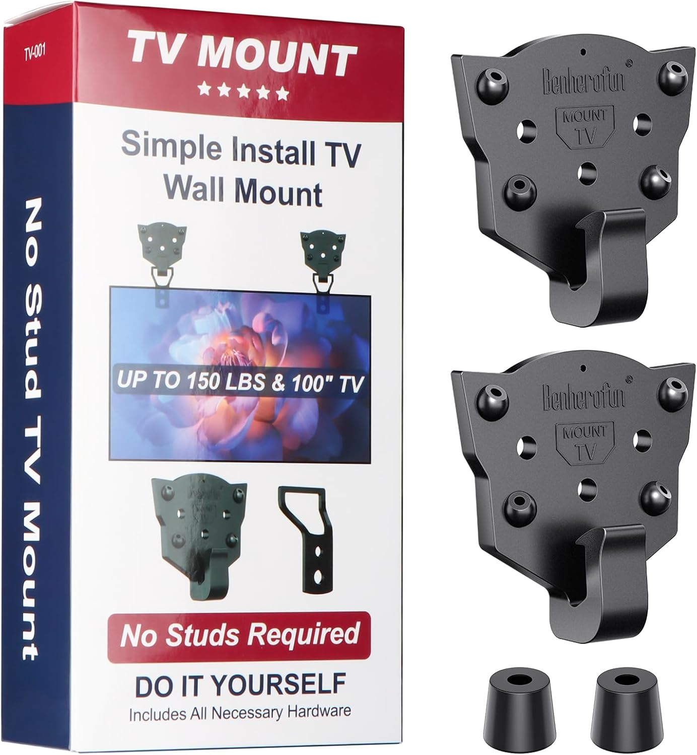 No Stud TV Wall Mount for 26-100 Inch TVs