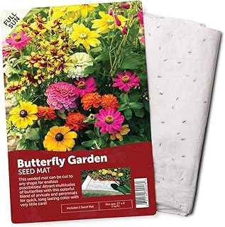 BloomingBulb Seed Mat - Easy to Plant and Grow Garden Seeds - Creates Fragrant, Vibrant Flower (Butterfly Garden)