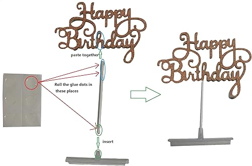 Miniatura 3 de Caja de dinero para pasteles con decoración de pastel de feliz cumpleaños, corazón con purpurina, contacto con alimentos, segura para bodas,