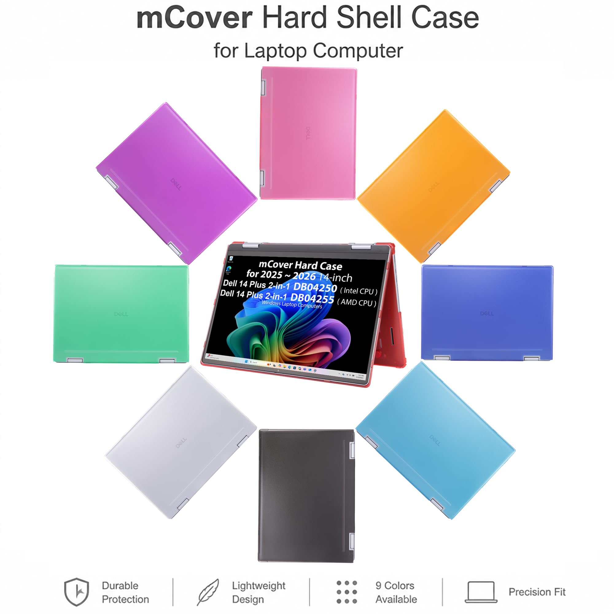 mCover Etui kompatybilne tylko z laptopem z systemem Windows 2025-2026 35.6 cm Dell 14 Plus 2 w 1 DB04250 / DB04255 Windows Laptop PC (nie pasuje do innych modeli Dell) - przezroczyste