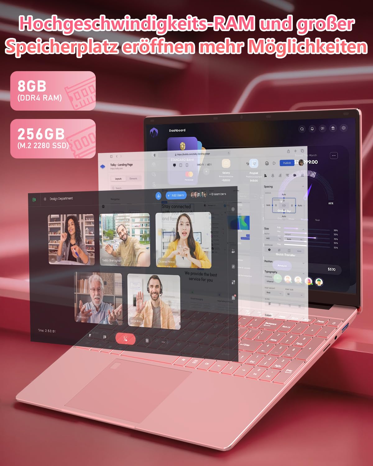 15,6-Zoll 16 GB RAM 512 GB SSD FHD Laptop - Neu 2026 Modell - Dettaglio