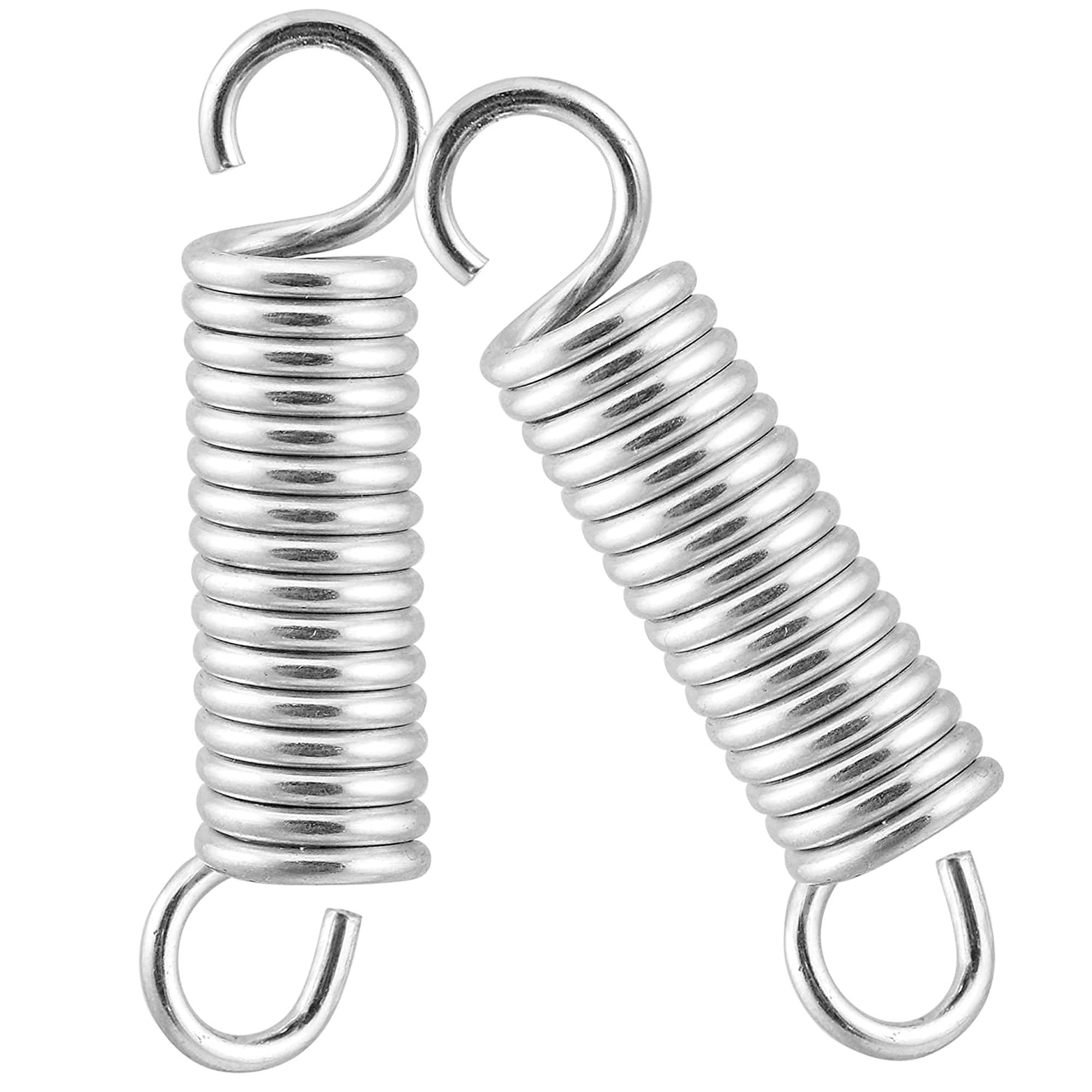 Extended Compressed Spring Small Dual Hook Ends Heavy-Duty Stainless Steel Replacement Springs Tension Spring for Tents, awnings, caravans - Fastening Accessories (Pack of 2)