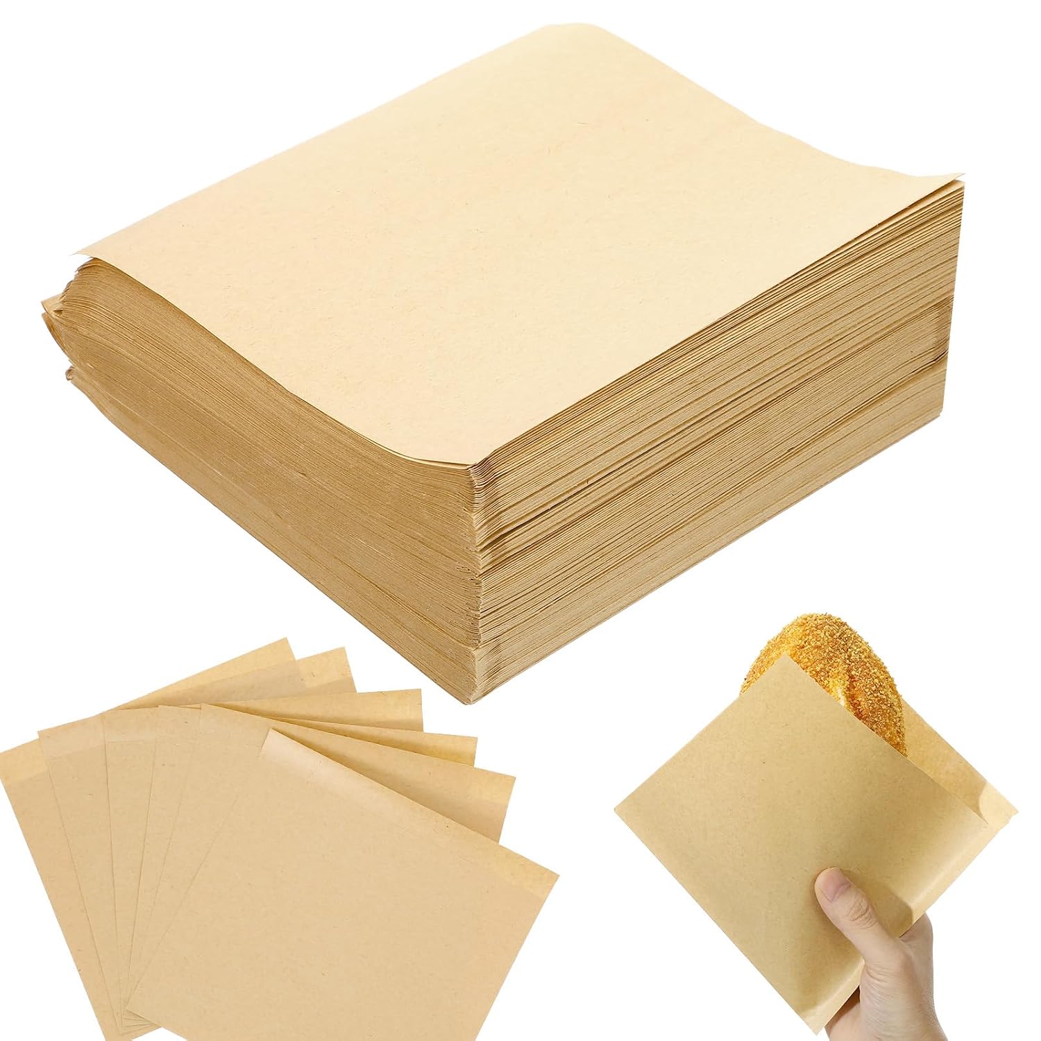 400 Pcs Soft Pretzel Bags, 6.7 x 7.09 Inch Parchment Paper Sandwich Wrappers Grease Resistant Double Open Food Snack Cookie Chocolate Holder for Stands Wedding Birthday Christmas