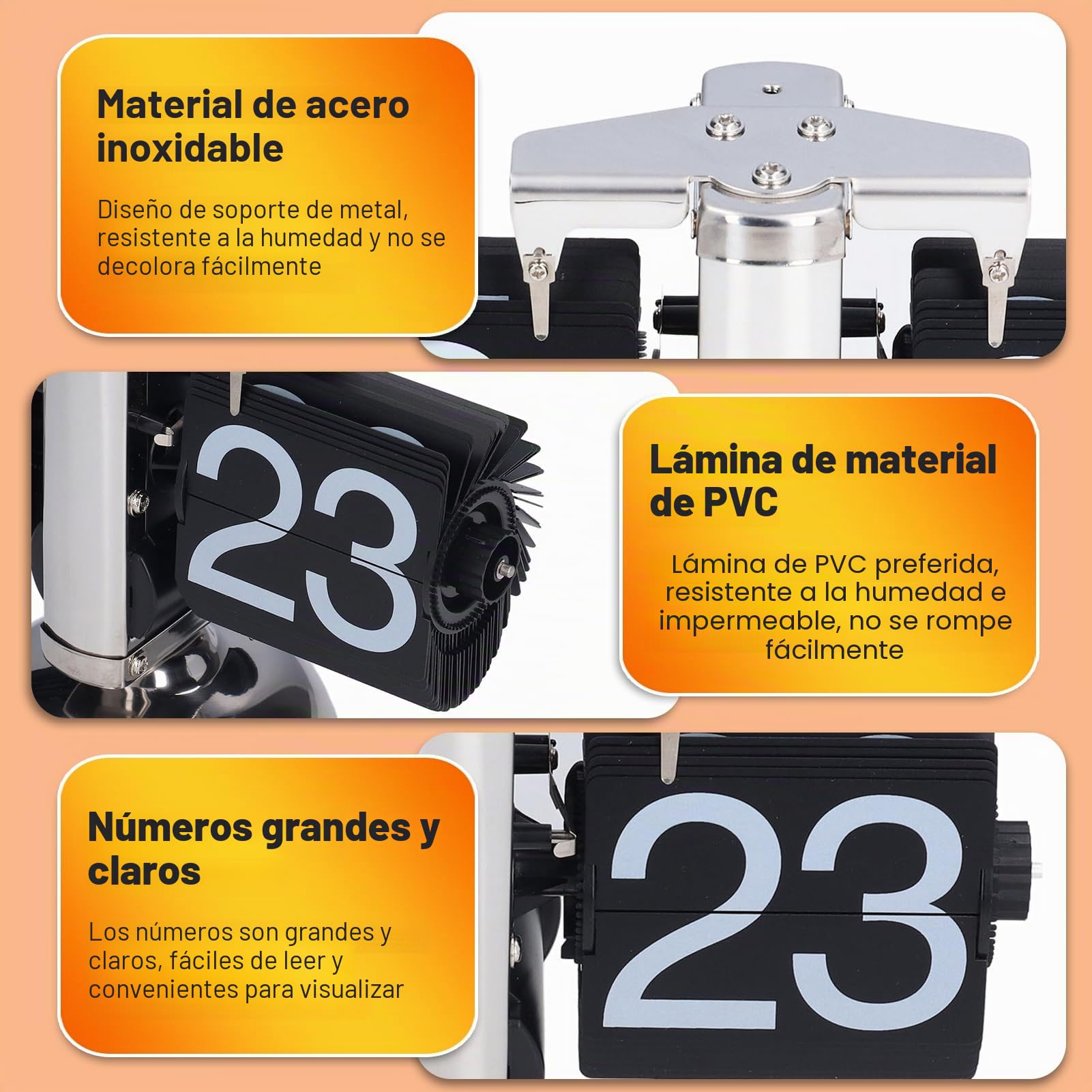Reloj digital retro abatible hacia abajo, reloj de giro de página automático mecánico, funciona con pilas, tiempo preciso, reloj de cuarzo de moda único, adorno de escritorio, oficina, decoración del