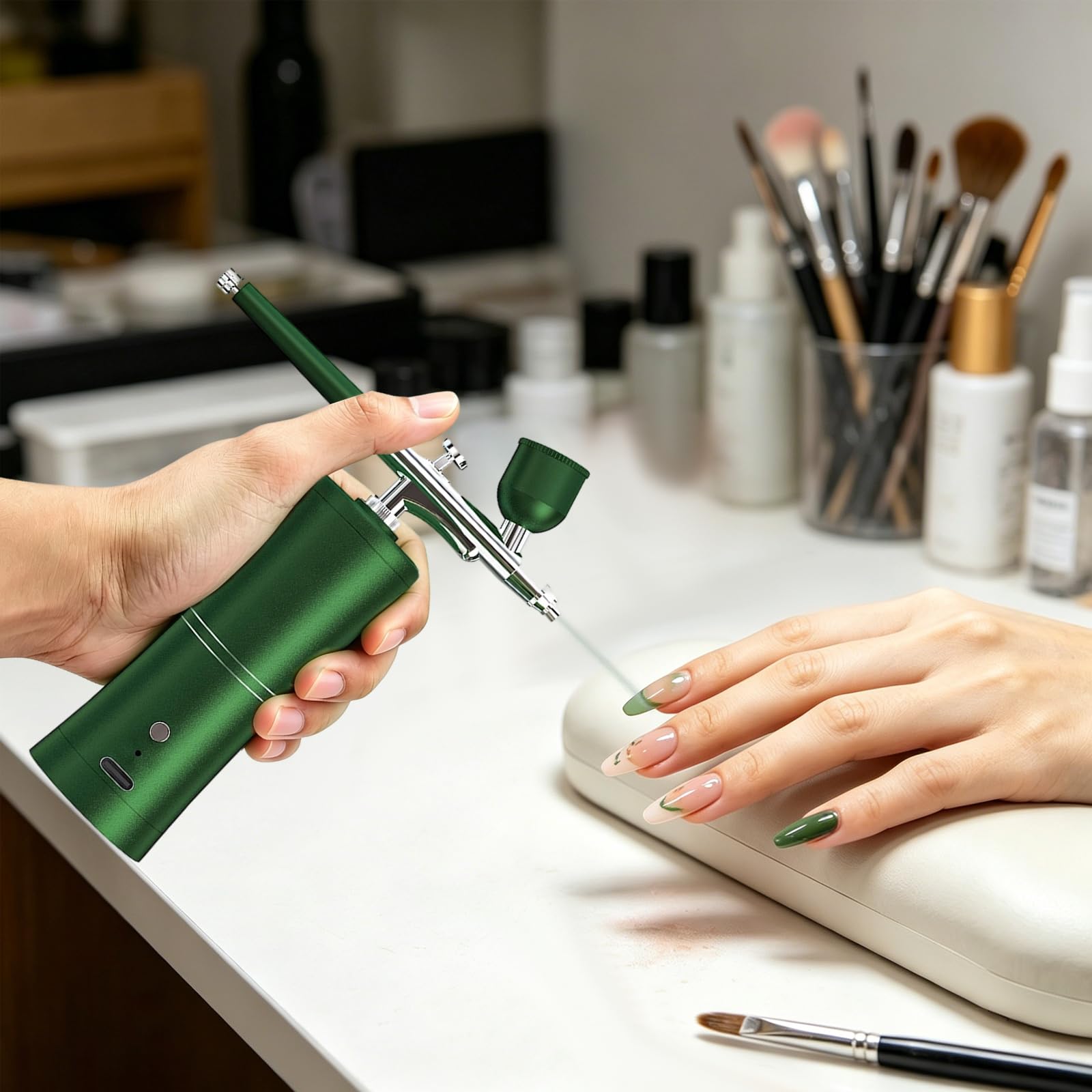 Kit de aerógrafo con mini compresor para decoración de uñas y decoración de tartas