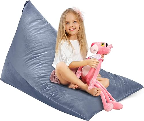 Miniatura 1 de Aubliss - Sillón puf para almacenamiento de animales de peluche, adecuado para niños, niñas y adultos, sólo incluye la funda de puf, con cremallera