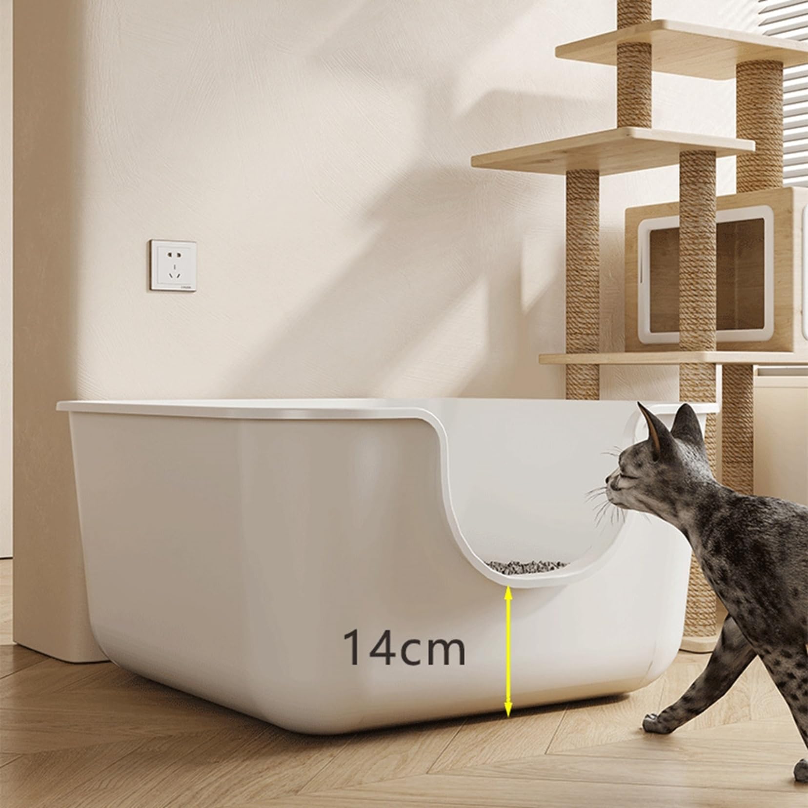 Amazon | 猫 トイレ 深型 大きめ オープンタイプ 半密閉式 ハイサイド