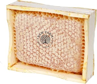 Raw Farm - Organic Raw Wildflowers Honeycomb in Wood Frame, Directly from the bee hive 400g