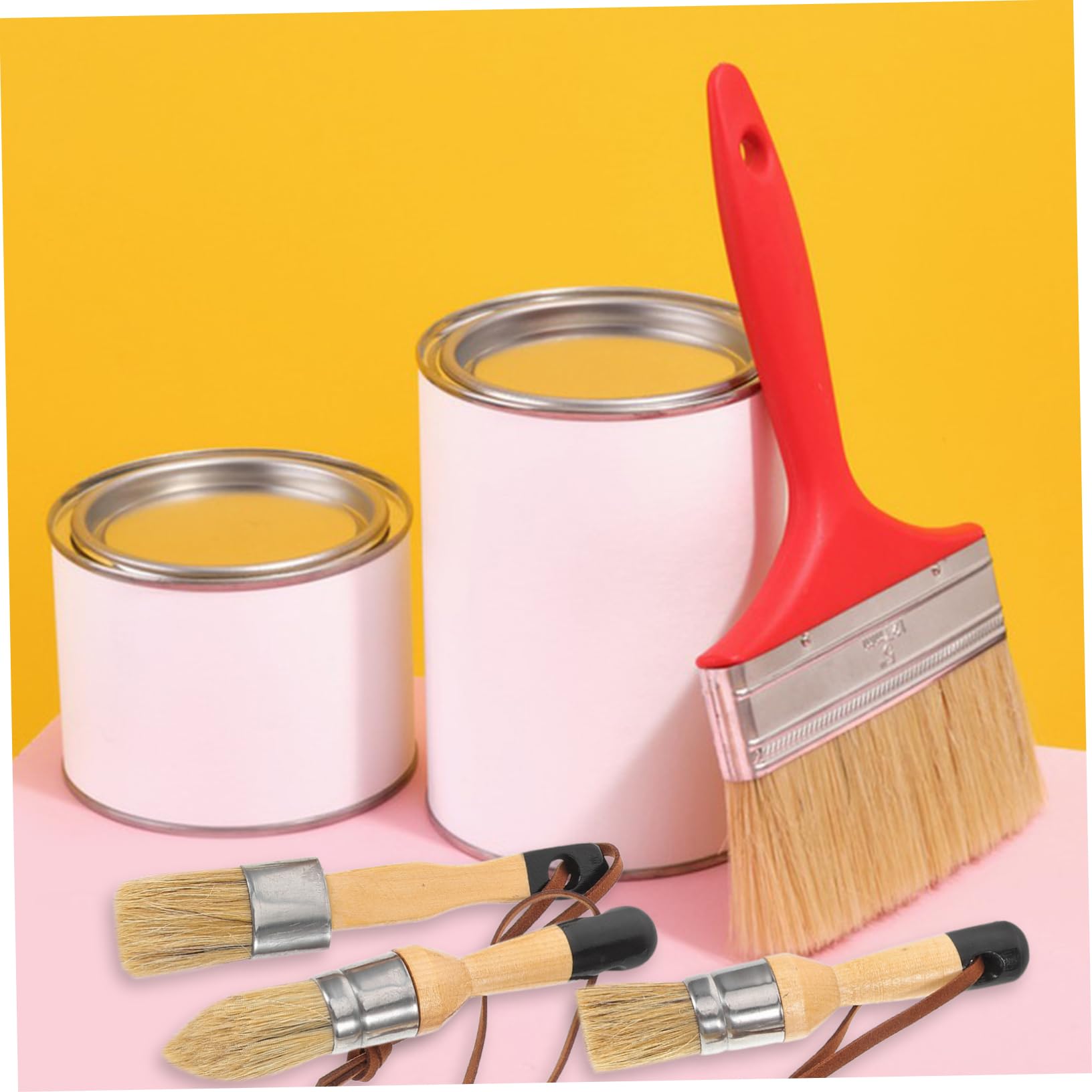 Veemoon 2 Series Pinceles De Pintura Resistente Al Desgaste Uso Diario Casa Pinceles De Arte Muebles Y Decoración Escolar 3 Piezas*2