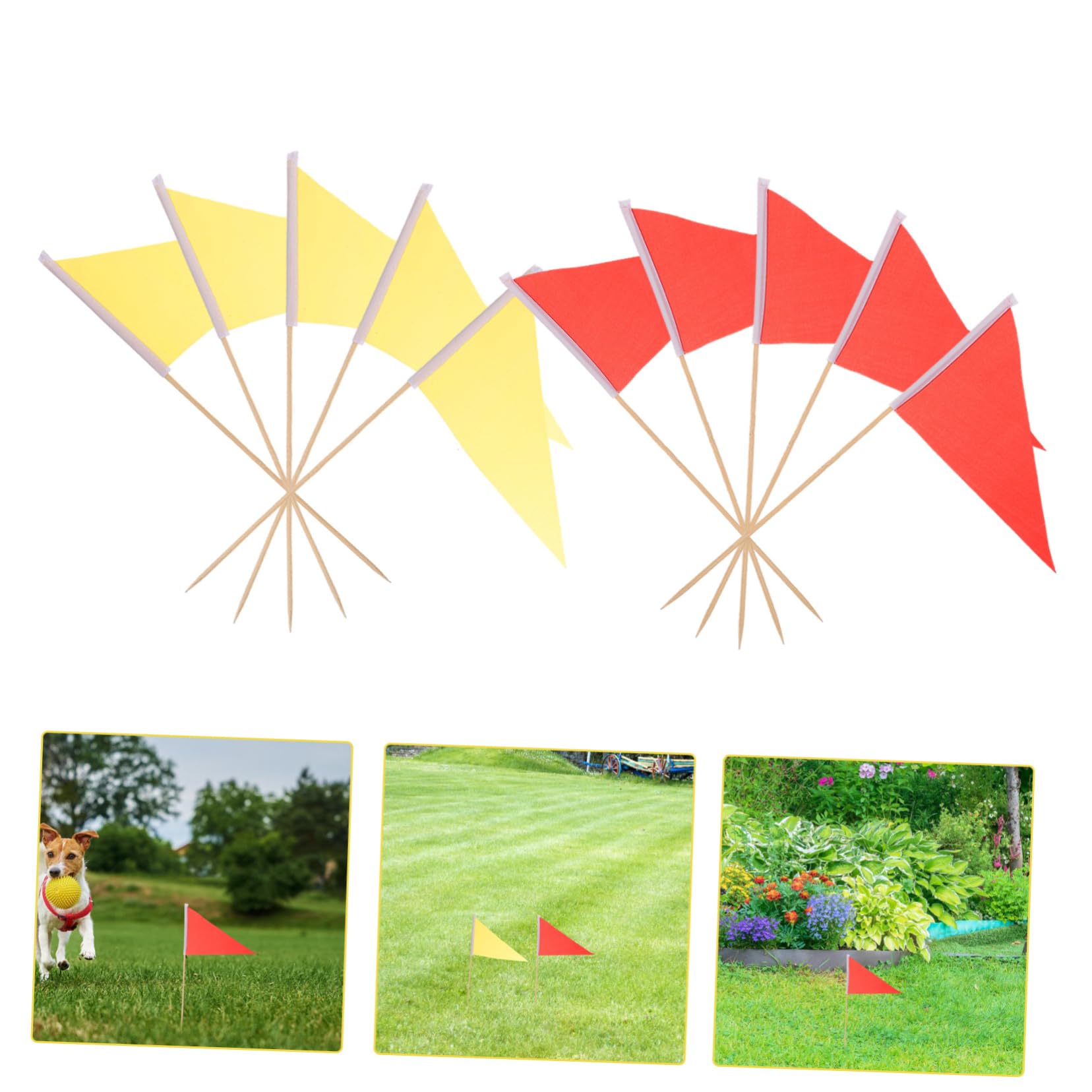 KOMBIUDA Gartenbewässerungsfahnen 40cm Lange Markierungsfahnen 10 Stück und Polyester zum Fixieren von Sprinklern und Campingzelten Praktisch für Industrie und Camping