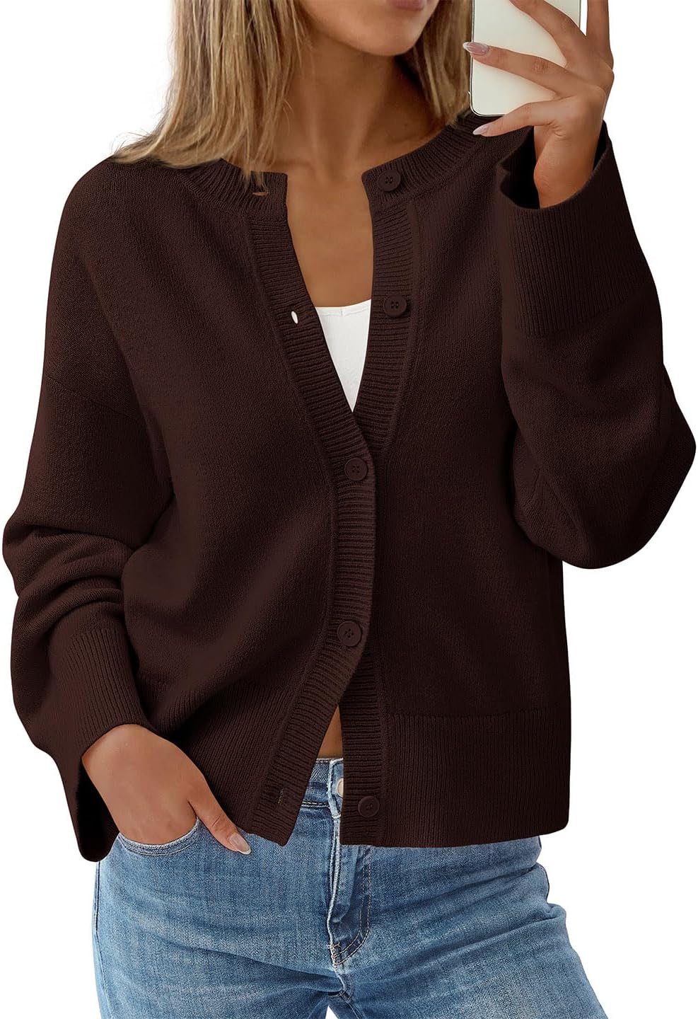 KIRUNDO Cardigan Sweaters for Women Fall Trendy Long Sleeve Chunky Knit Button Up Oversized Winter Jacket Casual Outwear