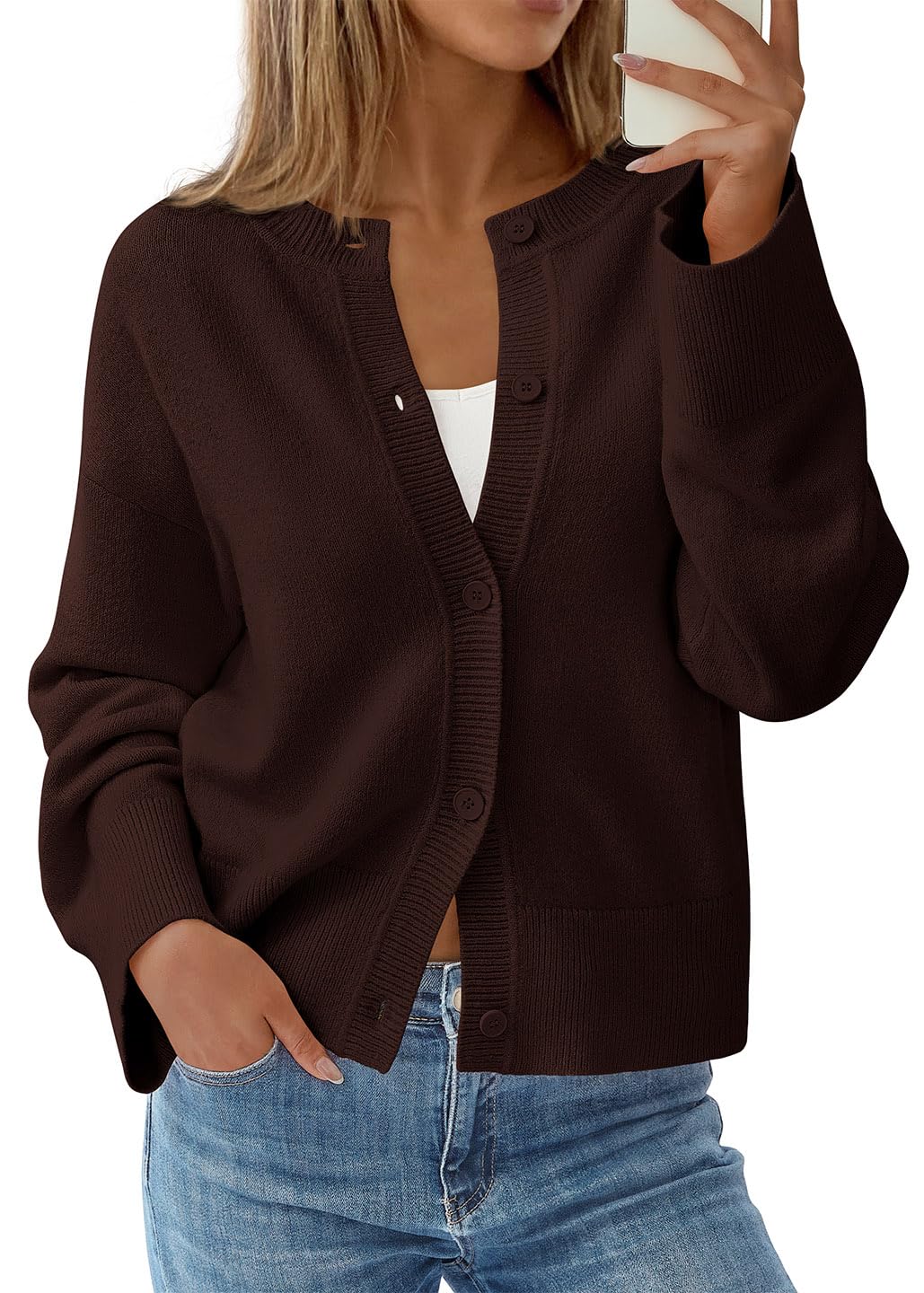 KIRUNDO Cardigan Sweaters for Women Fall Trendy Long Sleeve Chunky Knit Button Up Oversized Winter Jacket Casual Outwear