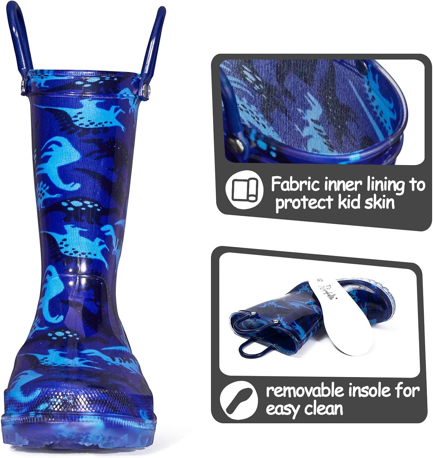 K KomForme Kids Rain Boots, Waterproof Light up Boots with Easy-on Handles : Clothing, Shoes & Jewelry