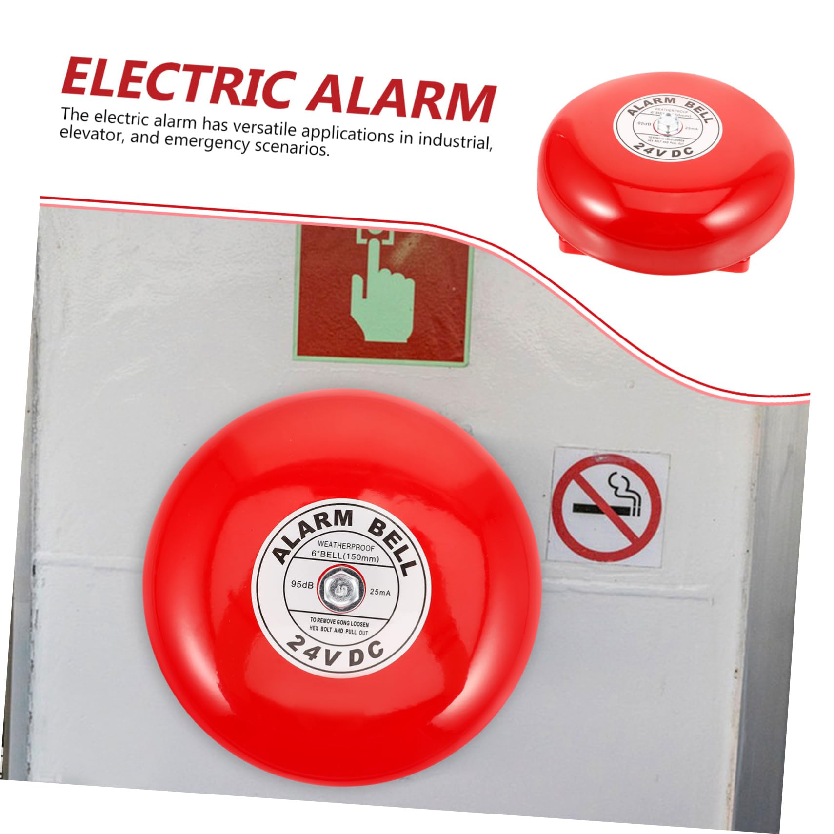 Alarma de Incendio Eléctrica de 24 V para Uso Industrial Timbre de Alarma en Hierro Rojo y Fácil Instalación para Elevadores y Seguridad