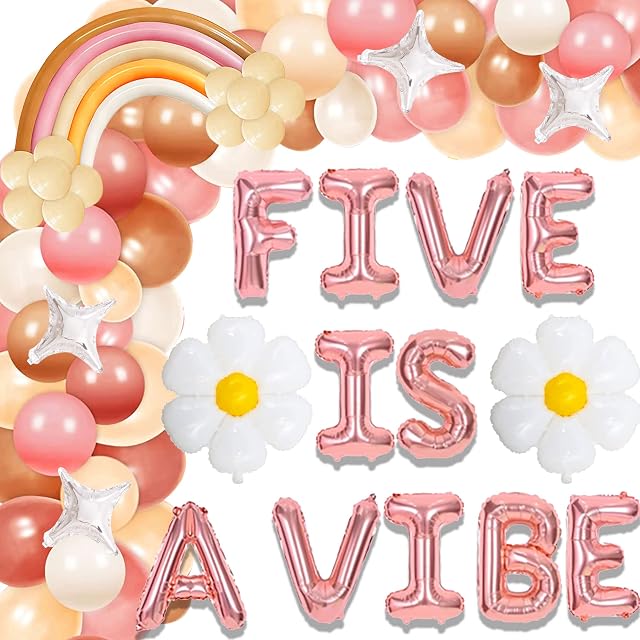 JeVenis Five is a Vibe Birthday Decoration Five is a Vibe Banner Five is a Vibe Backdrop Five is a Vibe Balloons Five is a Vibe Party Favors Five is a Vibe Banner Groovy Birthday Decoration