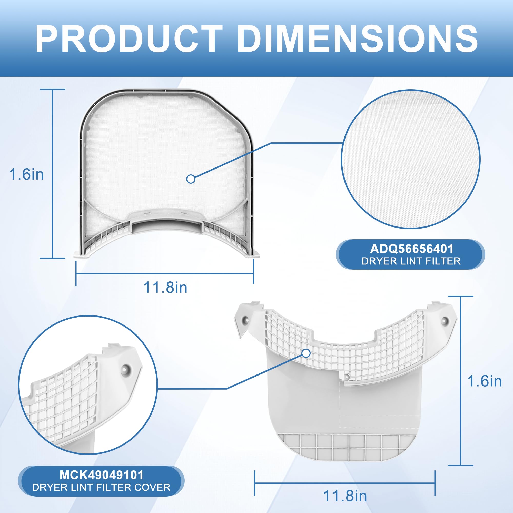 Amazon.com: ADQ56656401 Dryer Lint Filter with MCK49049101 Lint