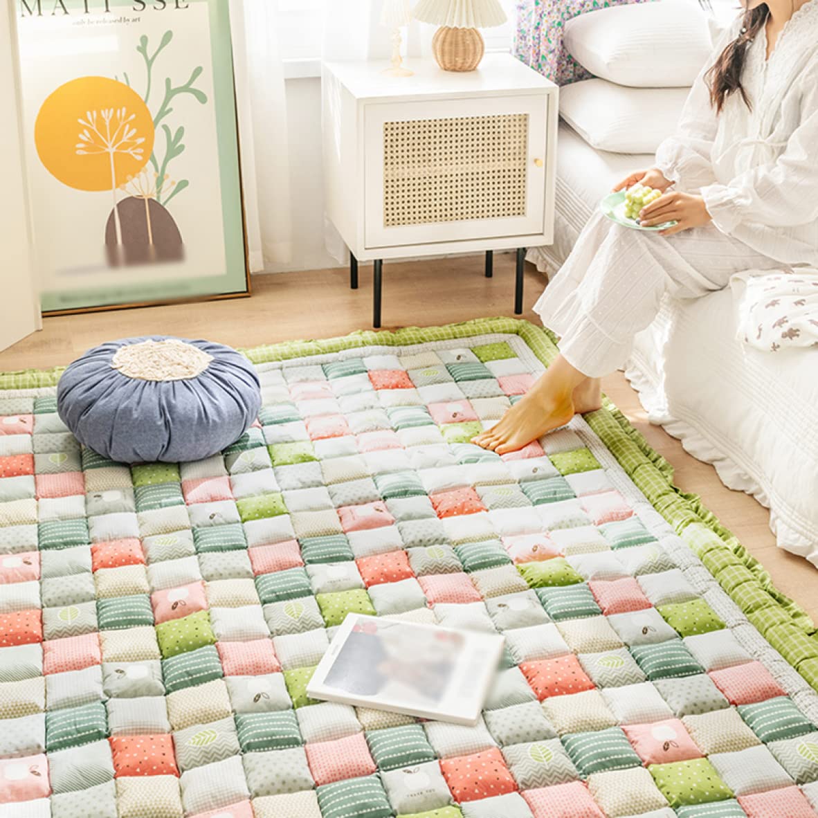 Amazon｜[NHYGDY] ラグ マット 洗える キルト カーペット 50x50cm 夏用