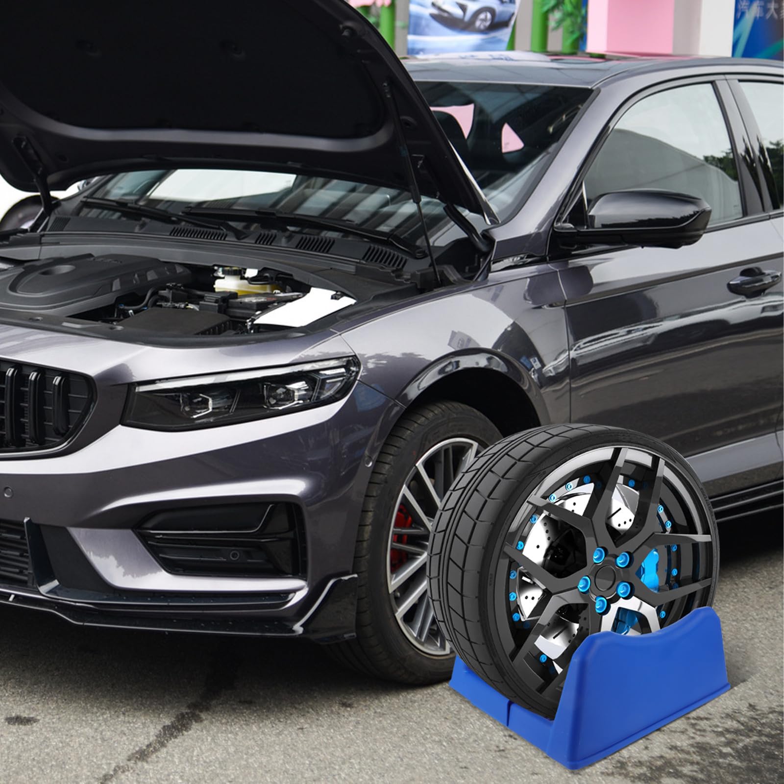 ERINGOGO Rastrelliera Pneumatici Stabile in Plastico Base Mozzo Ruota, Supporto Espositivo Pratico ed Elegante per Uso Domestico in Garage