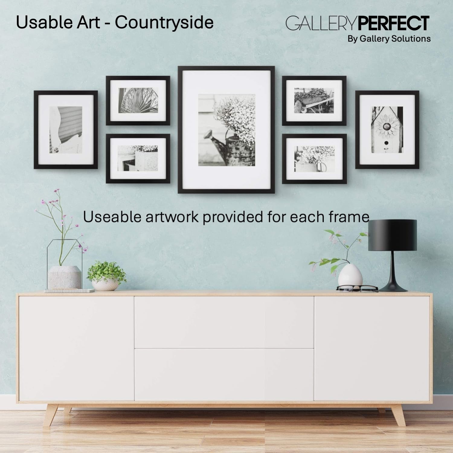 Gallery Perfect 7 Piece Black Gallery Wall Kit Picture Frame Set