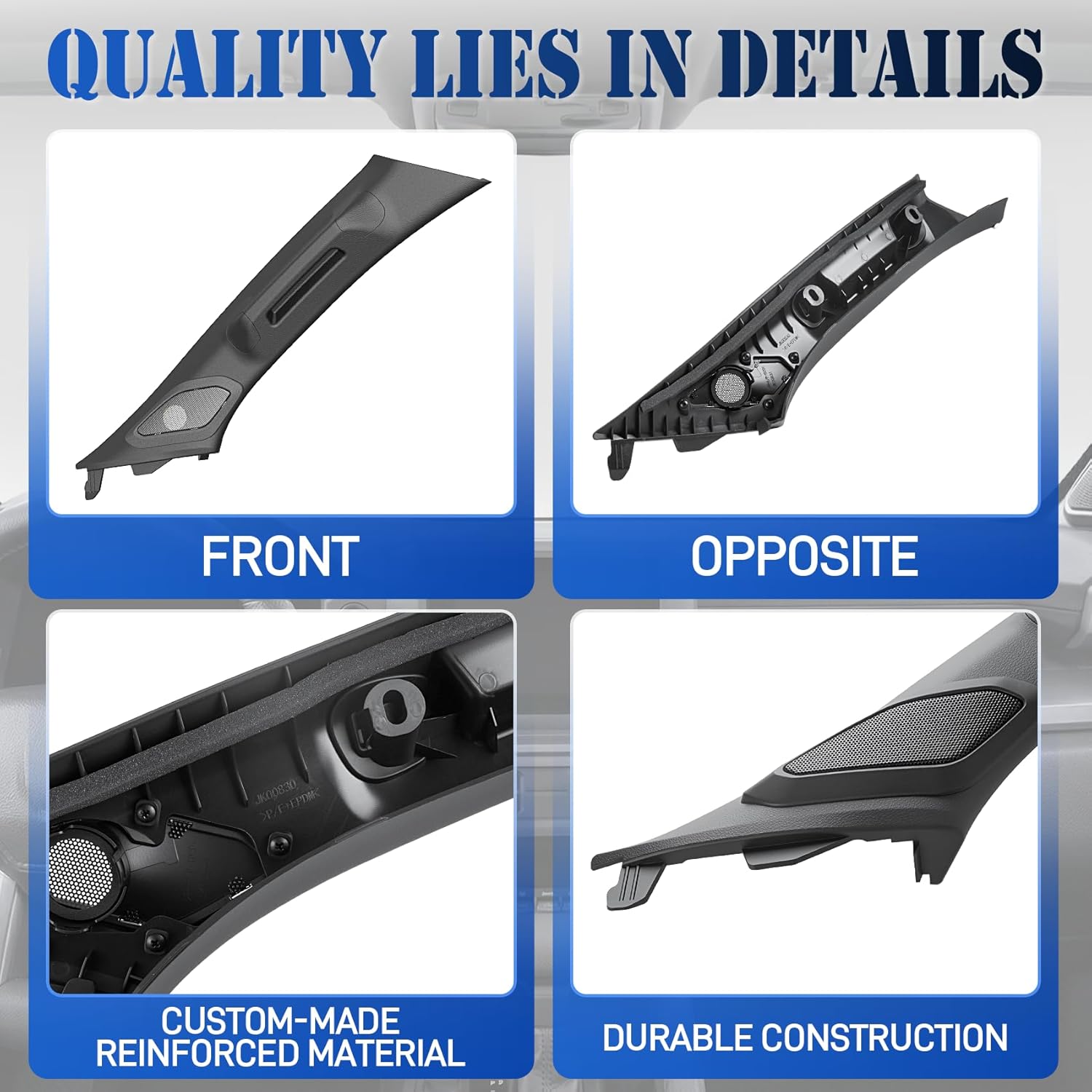 Driver Side A-Pillar Grab Handle Compatible with Toyota Tacoma Gen 4th 2024-2026 | OEM Texture Match, Airbag Safe, No Creak/Rattle, Easy No-Drill Install