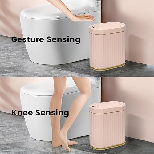 Miniatura 5 de ELPHECO Butterfly - Sensor de movimiento de cubo de basura de plástico de 2 galones (oro rosa)