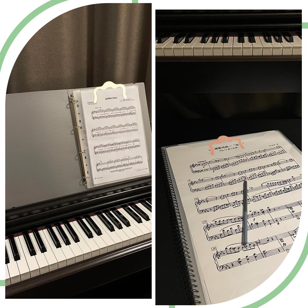 8 clip in metallo per libri musicali, 8 stili, a forma di M, in ferro, per spartiti musicali, pianoforte, violino, spartiti, regalo, 55-67 x 94-95 mm