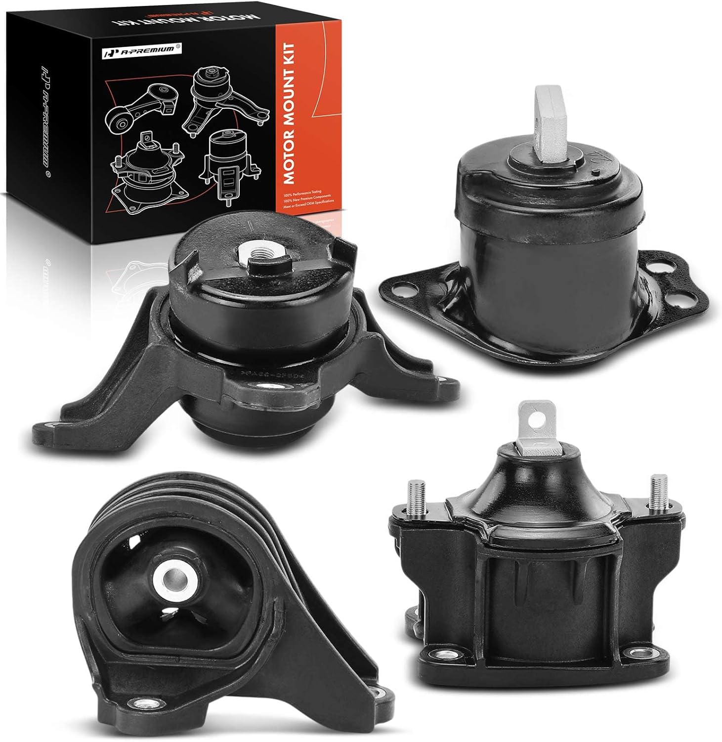 A-Premium 4-PC Set Engine Motor and Transmission Mounts Compatible with Honda Accord 2013-2017 & Acura TLX 2015-2020, 2.4L, Automatic Transmission