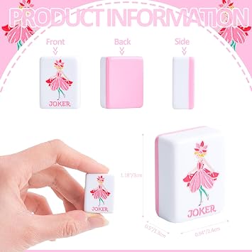 2026 American Mahjong Tile Set, 160 Pink Engraved Melamine Mahjong Tiles with Mahjong Tile Bag and Mahjong Accessories