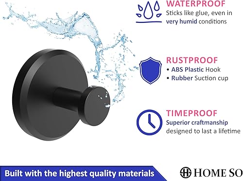 Miniatura 6 de HOME SO Ganchos con ventosa para ducha, baño, cocina, puerta de cristal, espejo, azulejos, lufa, toalla, abrigo, soporte para bata de baño para