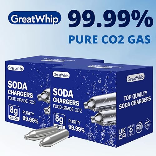 Miniatura 2 de GreatWhip 25 cartuchos de soda de CO2 0.28 oz Seltzer cartuchos de agua cargadores de soda compatibles con sifones de soda