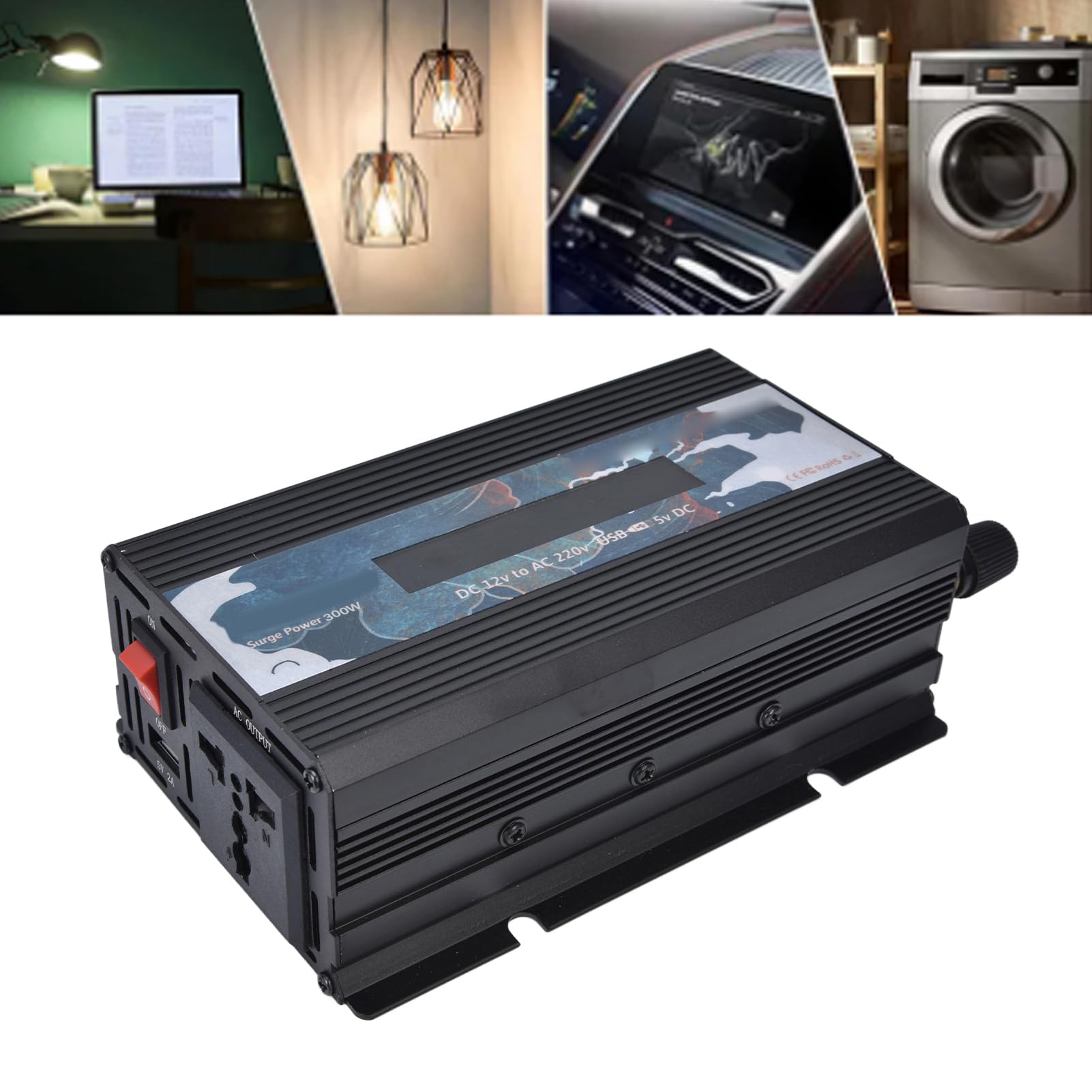Przetwornica mocy czystej fali sinusoidalnej 3000 W, przetwornica DC 12 V do 220 V AC z zasilaczem samochodowym i konwerterem zasilania AC do domu, samochodu kempingowego, ciężarówki