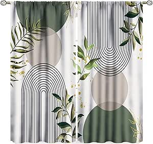 Amazon.com: Emvency 2 Pack Valances Window Treatments, Striped ...