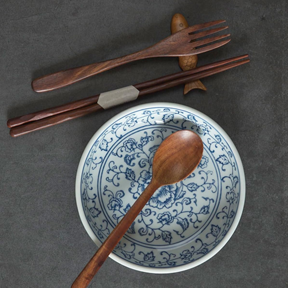 ibasenice 5pcs Wooden Dessert Spoons, Miniature Polished Handmade Wood Spoons, Lightweight and Sturdy, Stylish Flatware Set for Home, Restaurant, and Tea Shop Use