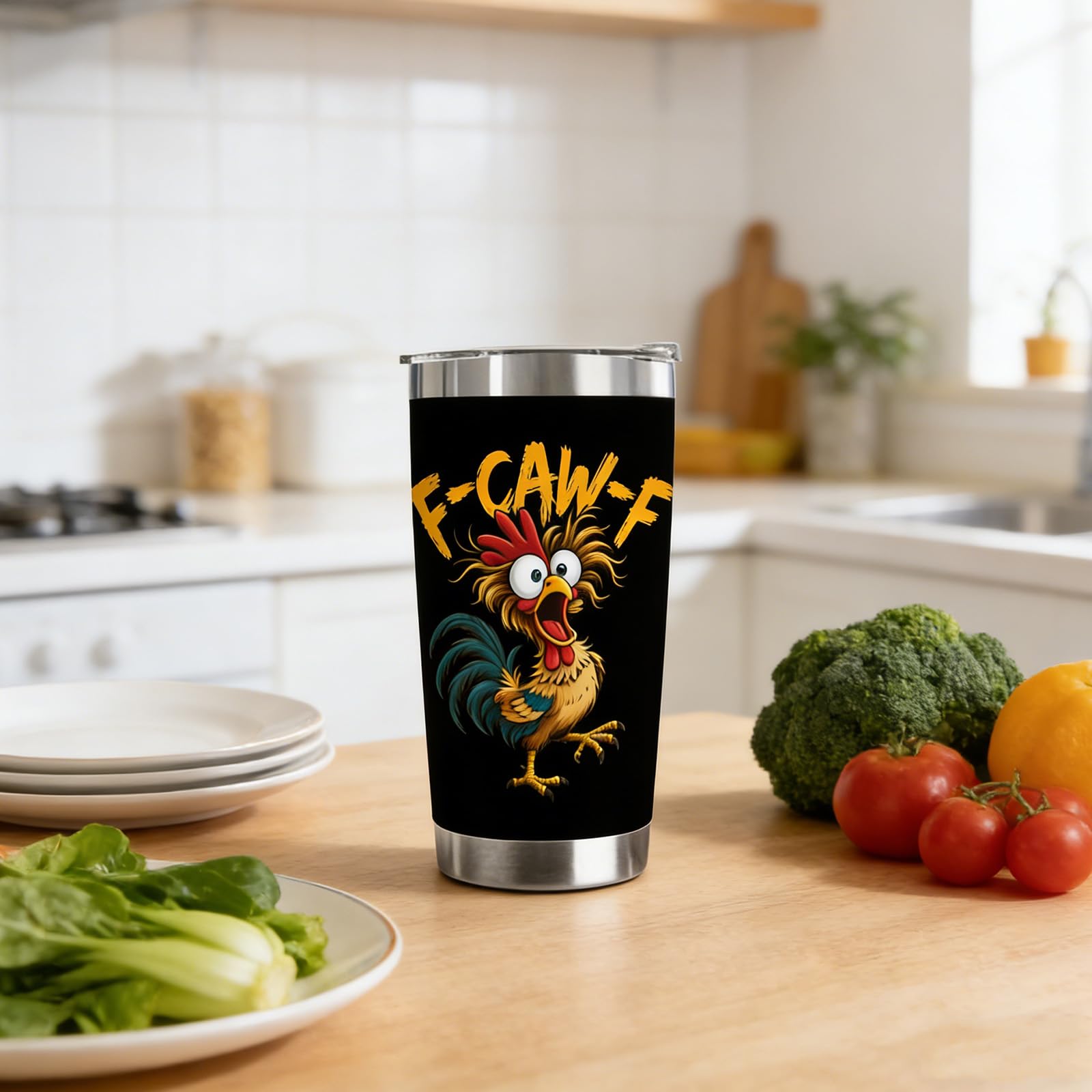 F-Caw-F Funny Chicken Insulated Coffee Cup - Image 7