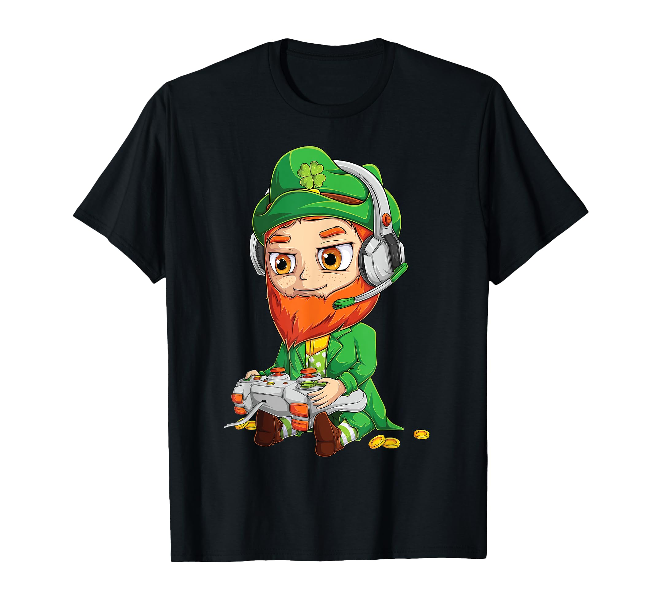 funny Gamer st patricks day shirt kids boys men Video game T-Shirt