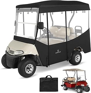 Golf Cart Enclosures 4 Passenger 80" Extended Roof for Ezgo RXV,600D Clear Rain Cover