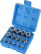 CPROSP Coffret Douille Torx Femelle 1/4" 3/8" 1/2", Douille de Profilés E Torx E4, E5, E6, E7, E8, E10, E11, E12, E14, E16, E18, E20, E22, E24 avec Boîte Bleue