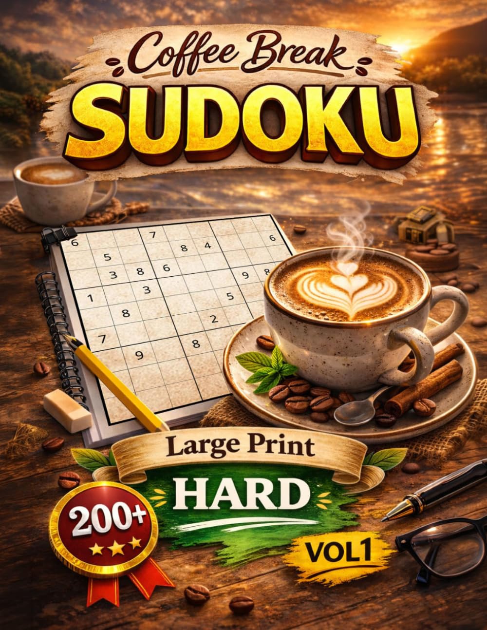 HARD Level - Coffee Break Sudoku: Volume 1: 200+ Large Print 9x9 Unique Solution Puzzles for Adults & Seniors