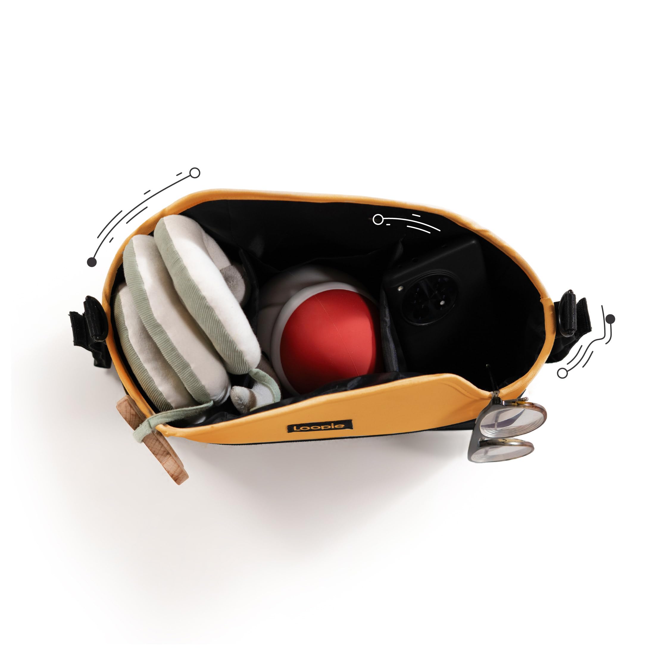 Loopie Organiser Bag Baby Stroller Organiser Bag | Caddy Bag | Universal Fit | Magnetic Closure | Orange 4