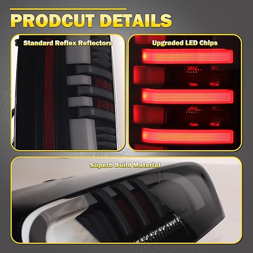 Miniatura 7 de AUTOWIKI Luces traseras para Chevy Colorado 2015-2022 - LED completo con señal de giro secuencial, luz trasera para Colorado 15-22 con lámparas de