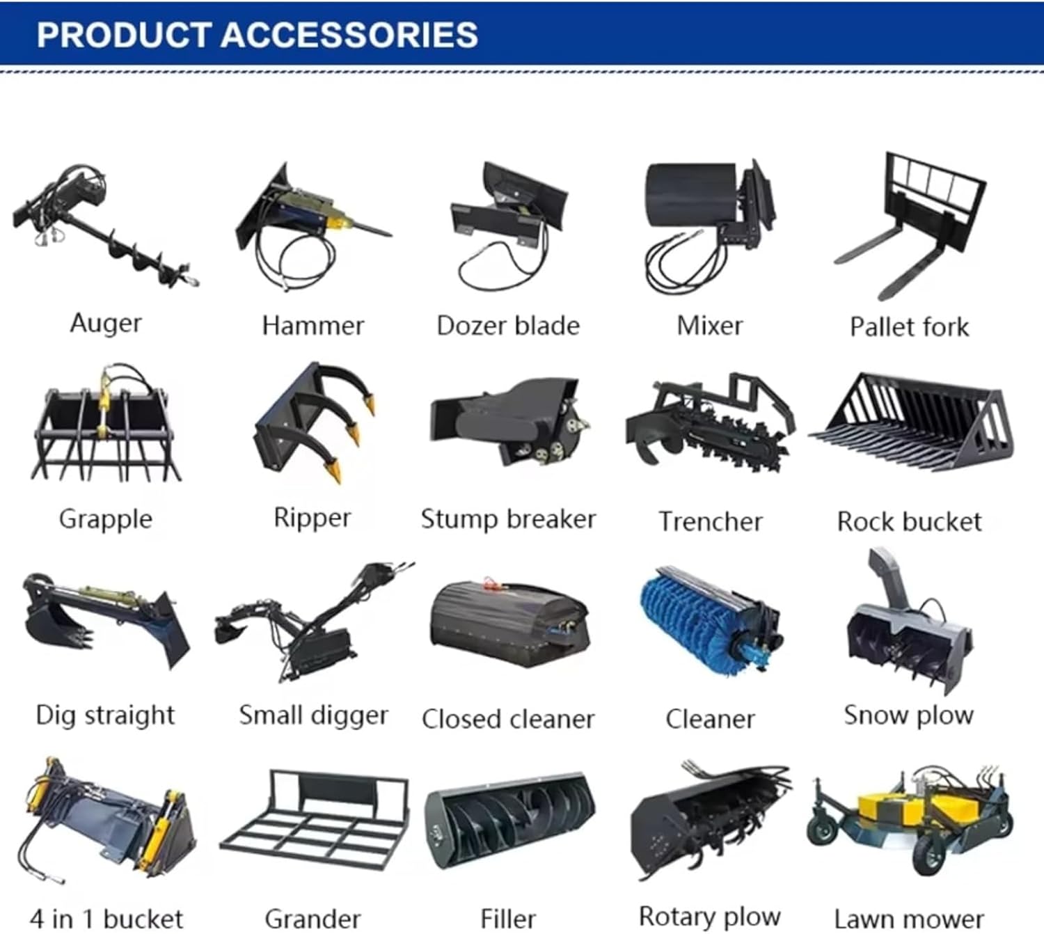 Tracked Mini Skid Steer Loader Multi-Functional Compact Crawler Loader with Pallet Forks & Grapple Attachments for Farm Landscaping, Garden Modification, and Tight Space Tasks