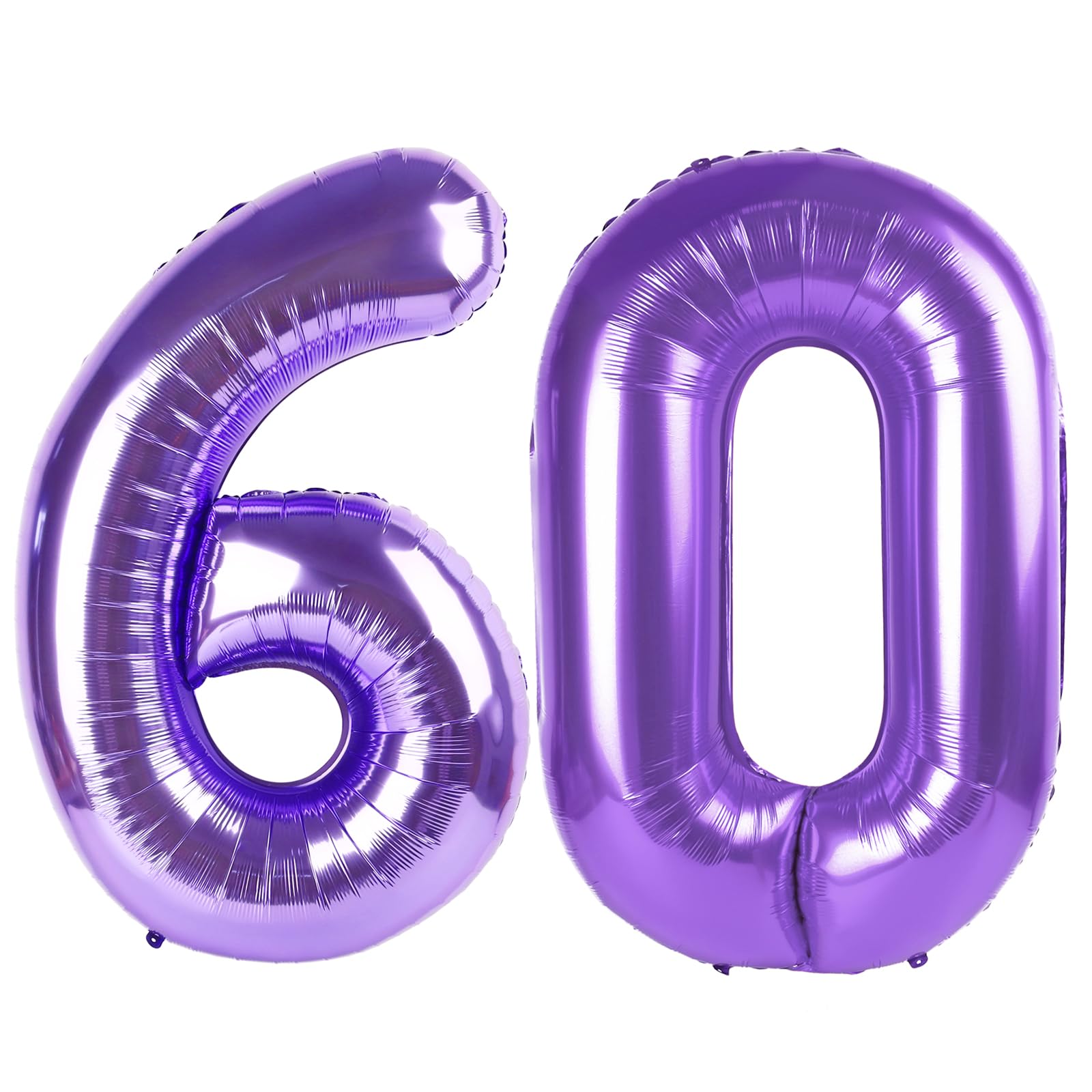 Purple Number 60 Balloon 40 Inch, 60th Birthday Decorations Men Women