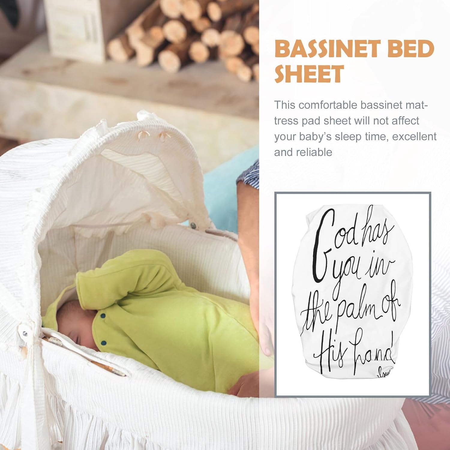 Breathable Soft Bassinet Sheet Fitted Cradle Mattress Cover Close-Fitting for Boys and Neutral Stretchy Nursery Bedding