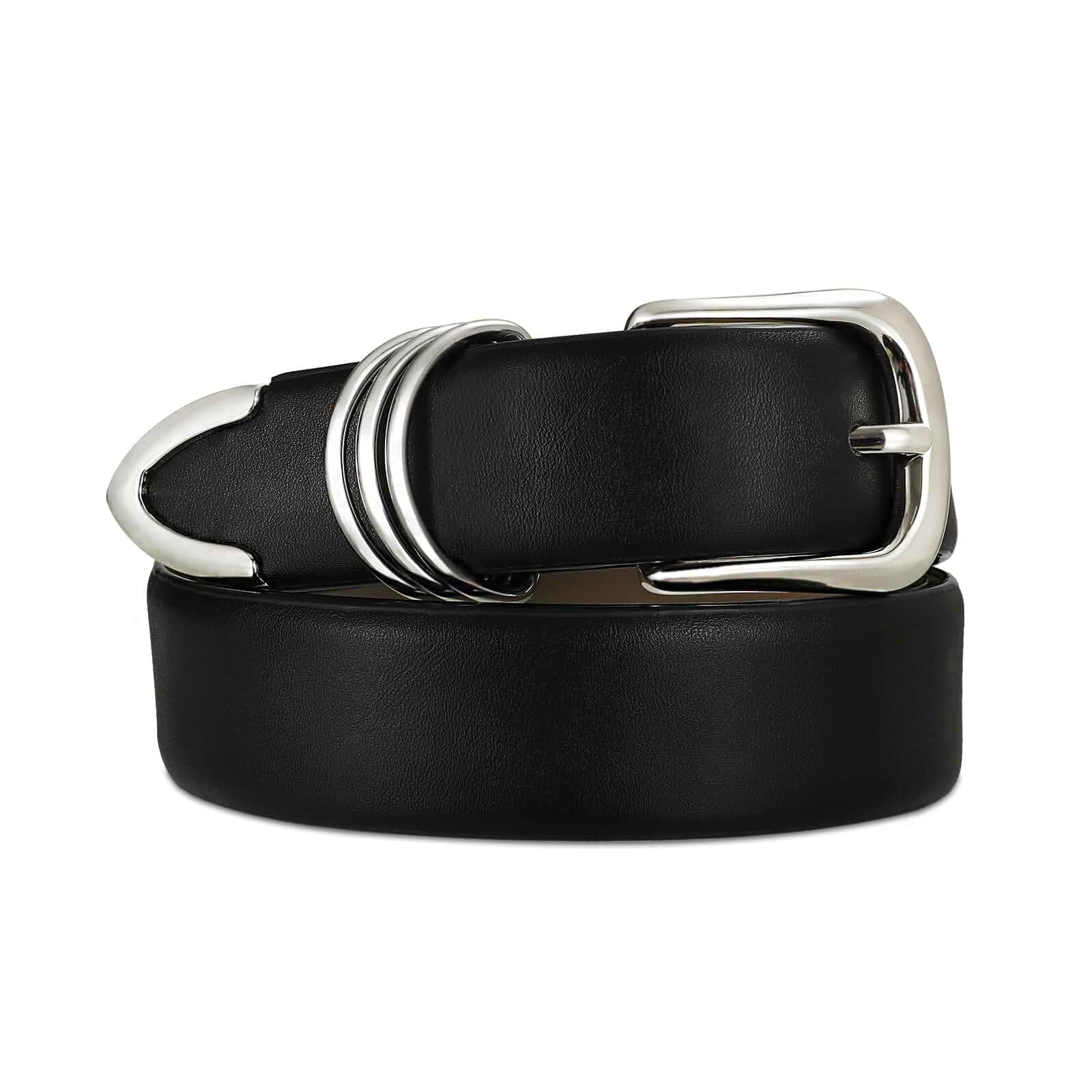 RISANTRY Women's Leather Belts with Gold Buckle Fashion Ladies Waist Belt