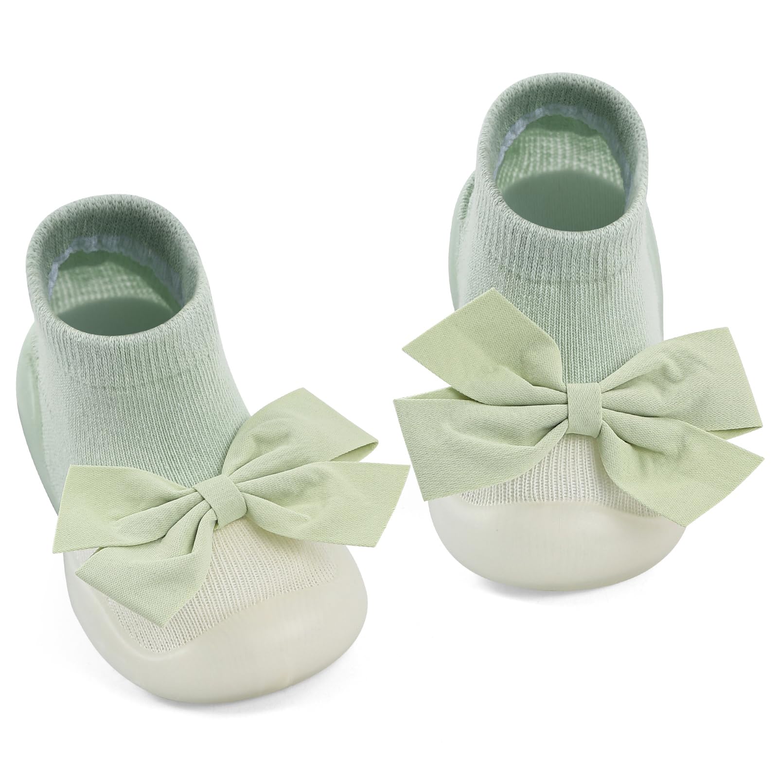 MK MATT KEELY Baby Girl Shoes with Bow Toddlers Sock Shoes Baby Barefoot Trainers Anti Slip Pre Walkers Shoes — view 10