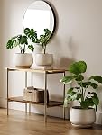 LE TAUCI Planteurs de céramique, 12 Pots de pouce pour les plantes, pots de plante intérieure avec trous de drainage et des soucoupes, Planters modernes Fit Mid Century Plant Stand, Pots à fleurs pour les végétaux intérieurs, Réactive Glaze Beige