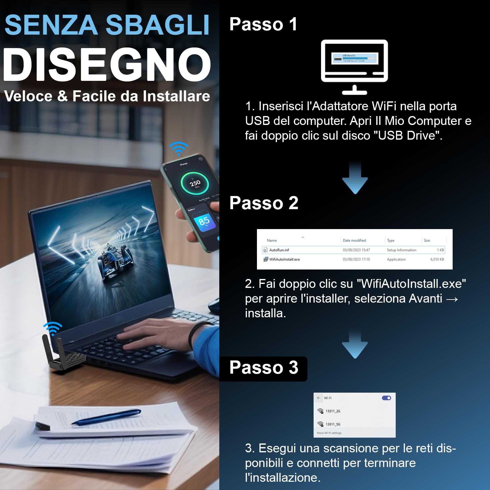Clé WiFi 6 USB, AX1800, Adaptateur sans Fil XLIT-1602-1