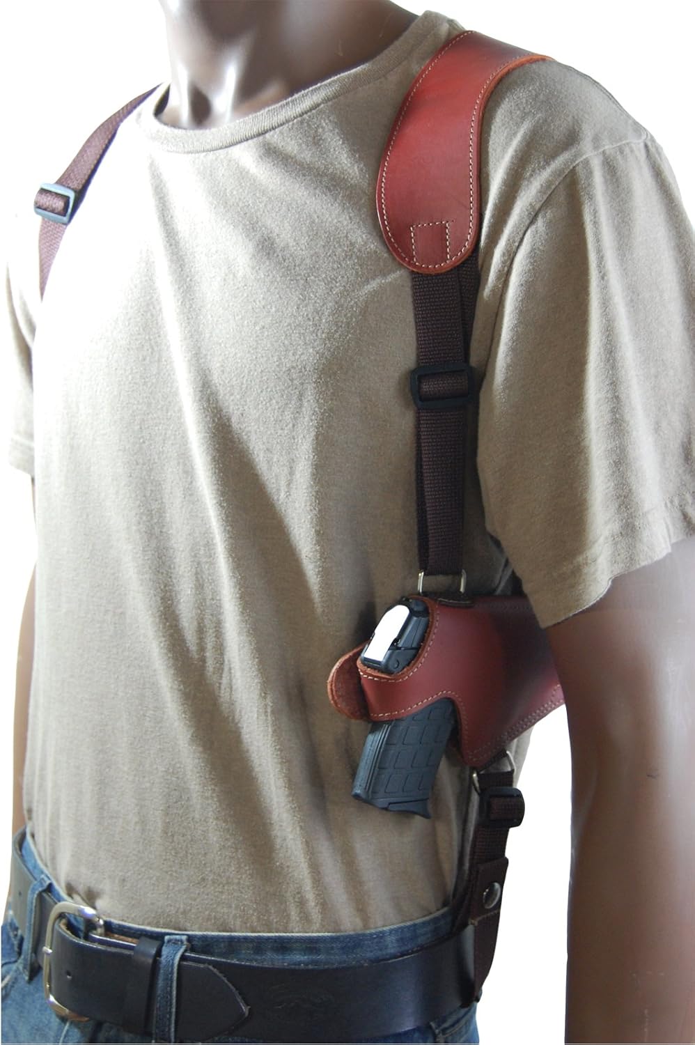 New Barsony Burgundy Leather Thumb Break Shoulder Holster for 380 Ultra-Compact 9mm 40 45